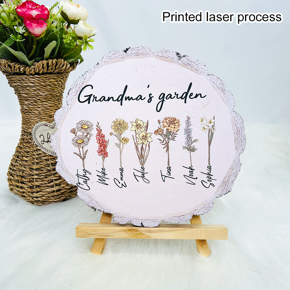 50%OFF ⭐️ Mom's Garden is Her Children Custom Natural Wood Slice With Name