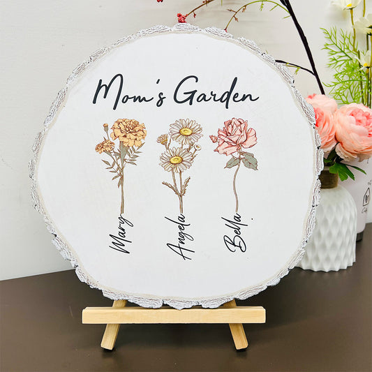50%OFF ⭐️ Mom's Garden is Her Children Custom Natural Wood Slice With Name