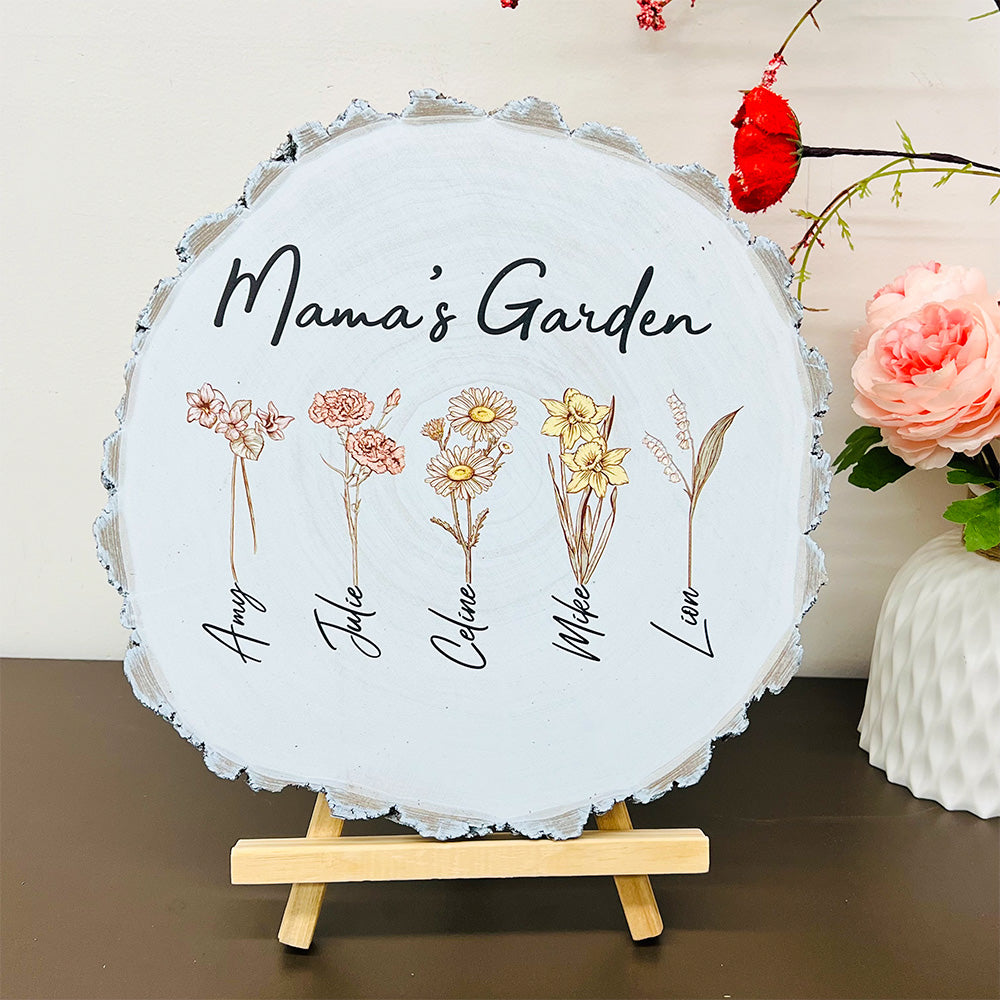 50%OFF ⭐️ Mom's Garden is Her Children Custom Natural Wood Slice With Name