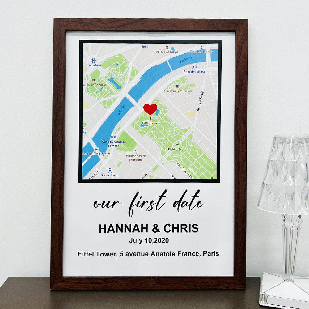 50%OFF⭐️Personalized First Date Map Framed Gift For Couples