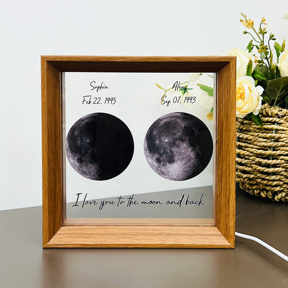 50%OFF🌔Custom Birth Moon Phases LED Light Frame