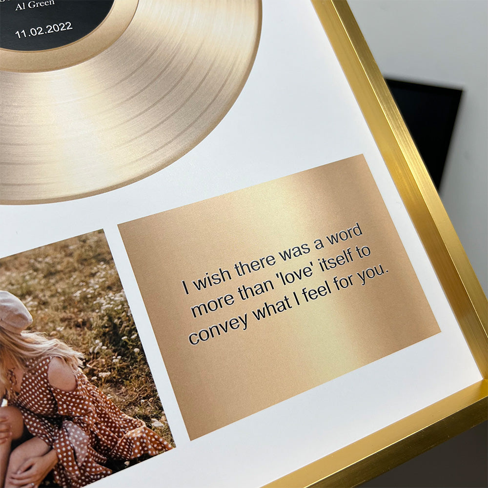 50%OFF⭐️Custom Gold Vinyl Record Frame with Photo and Song