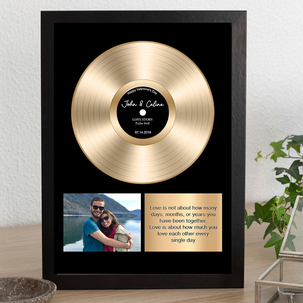 50%OFF⭐️Custom Gold Vinyl Record Frame with Photo and Song