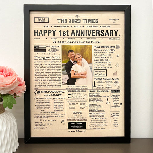 50%OFF⭐️Personalized Birthday & Anniversary Newspaper Poster Frame