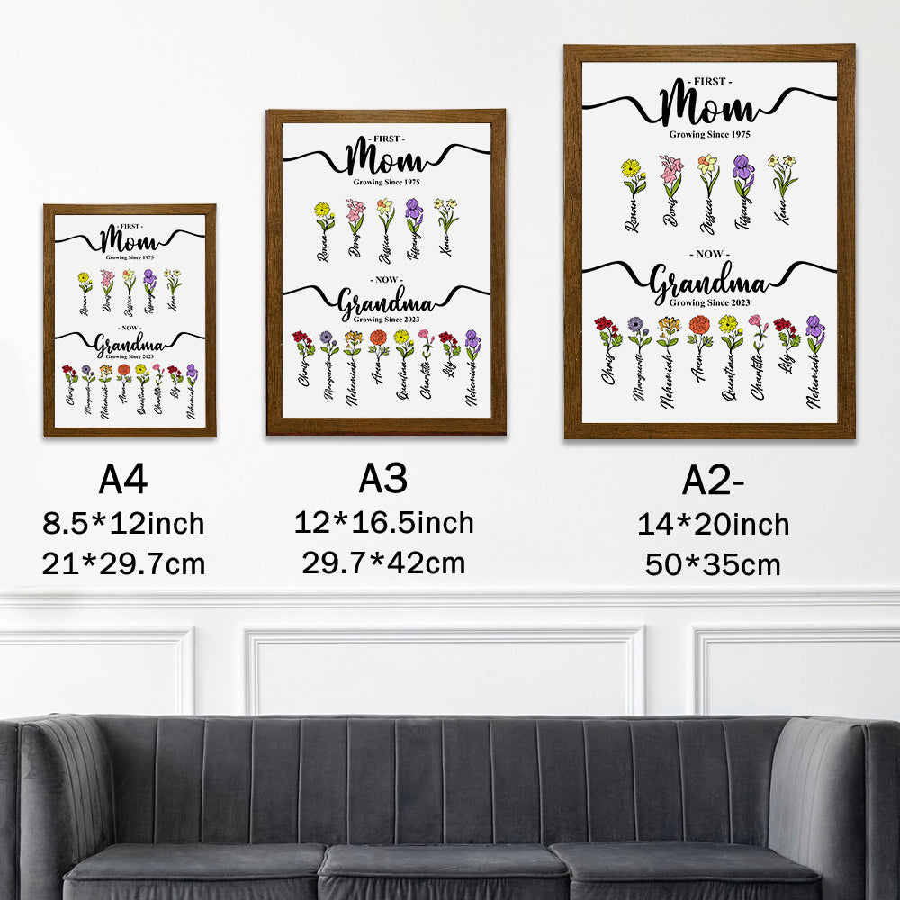 50%OFF⭐️First Mom Now Grandma's Garden Names Birth Flower Frame