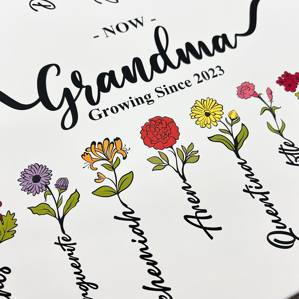 50%OFF⭐️First Mom Now Grandma's Garden Names Birth Flower Frame