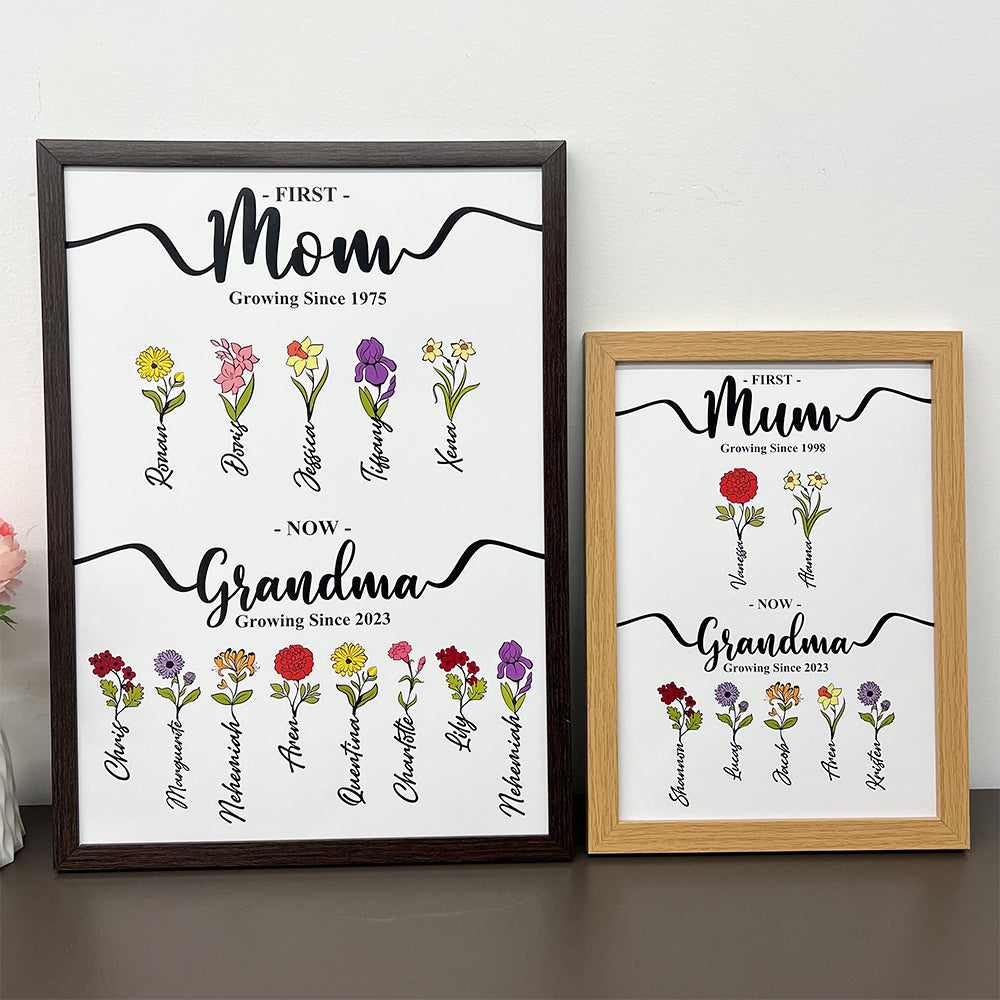 50%OFF⭐️First Mom Now Grandma's Garden Names Birth Flower Frame