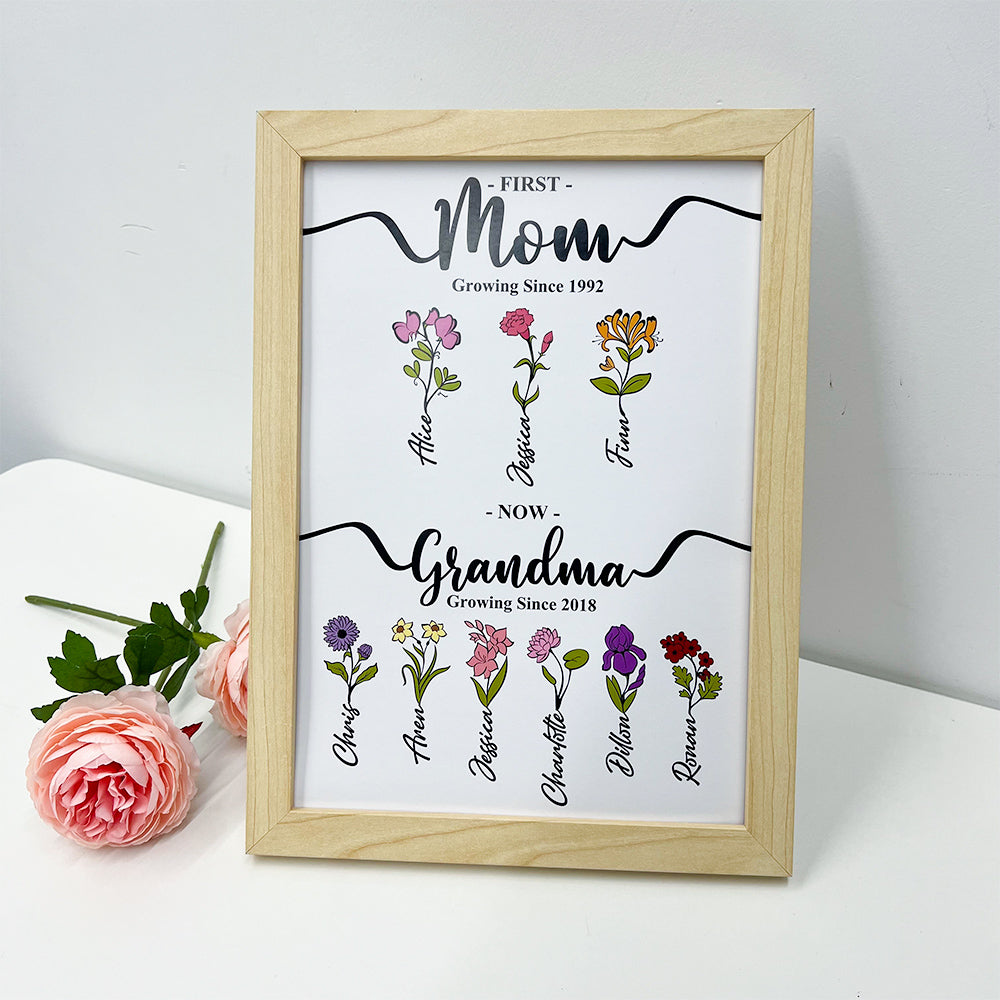 50%OFF⭐️First Mom Now Grandma's Garden Names Birth Flower Frame