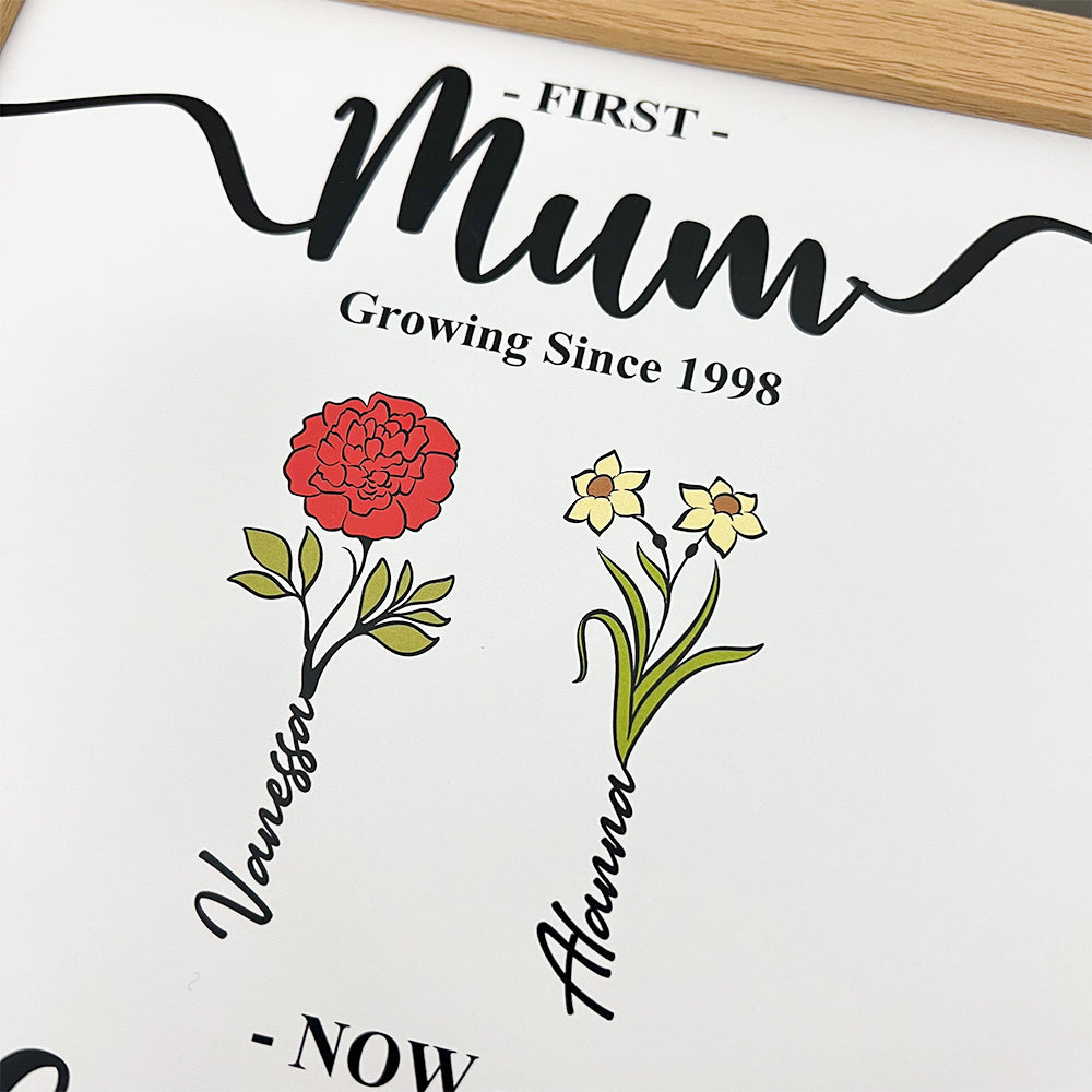 50%OFF⭐️First Mom Now Grandma's Garden Names Birth Flower Frame