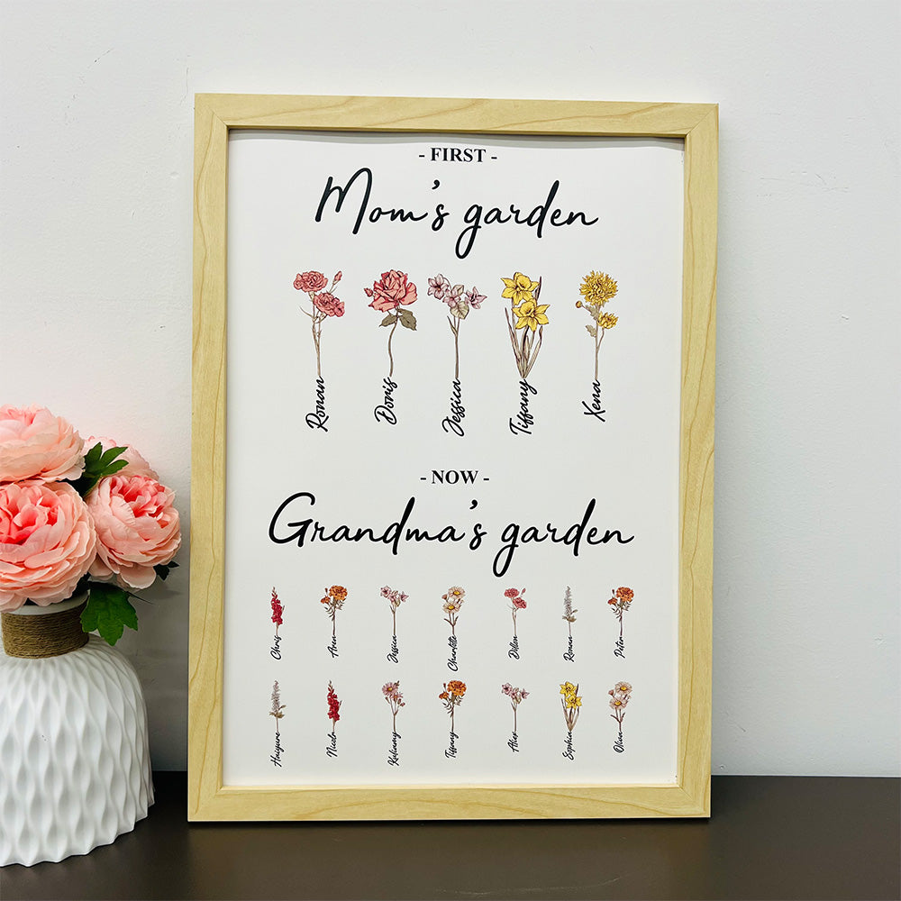 50%OFF⭐️First Mom Now Grandma's Garden Names Birth Flower Frame