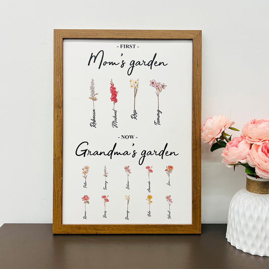 50%OFF⭐️First Mom Now Grandma's Garden Names Birth Flower Frame