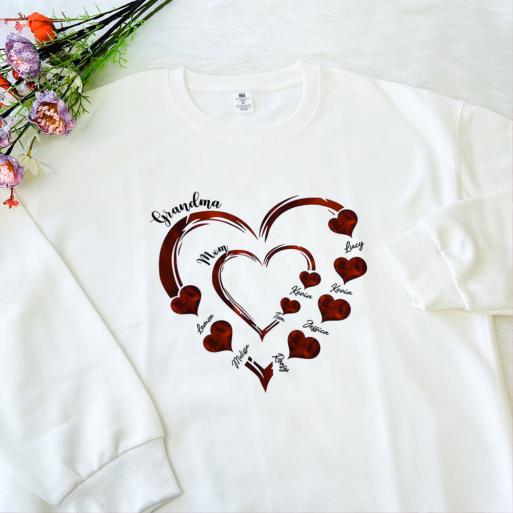 Mommy's Heart Sweethearts Family Customized Hoodie/Crewneck