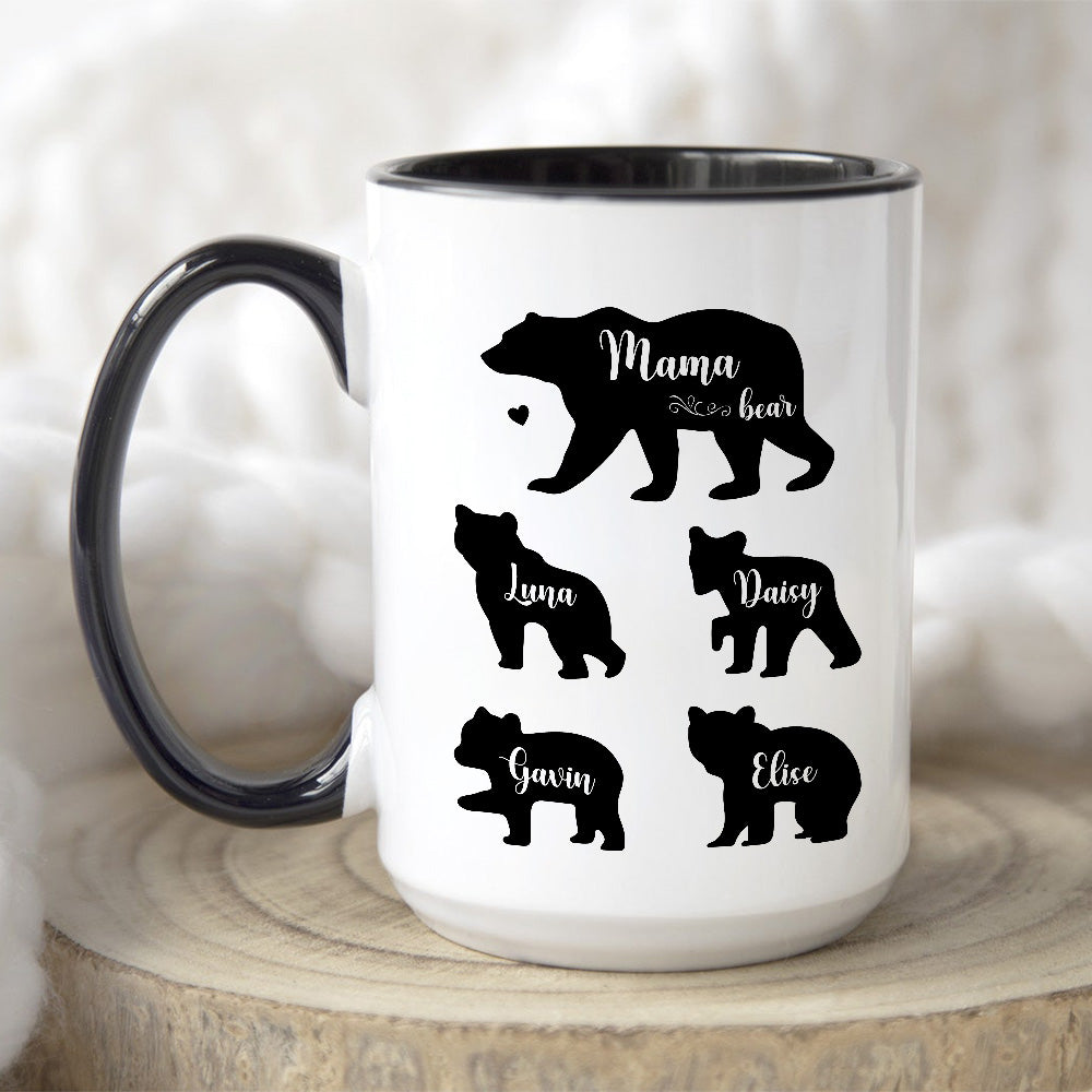 Mama Bear Custom Names Mug