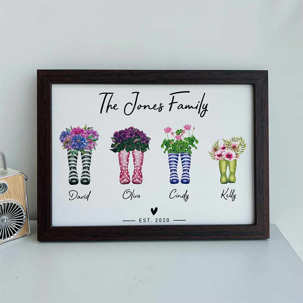 Custom Flower Welly Boots Print for Family