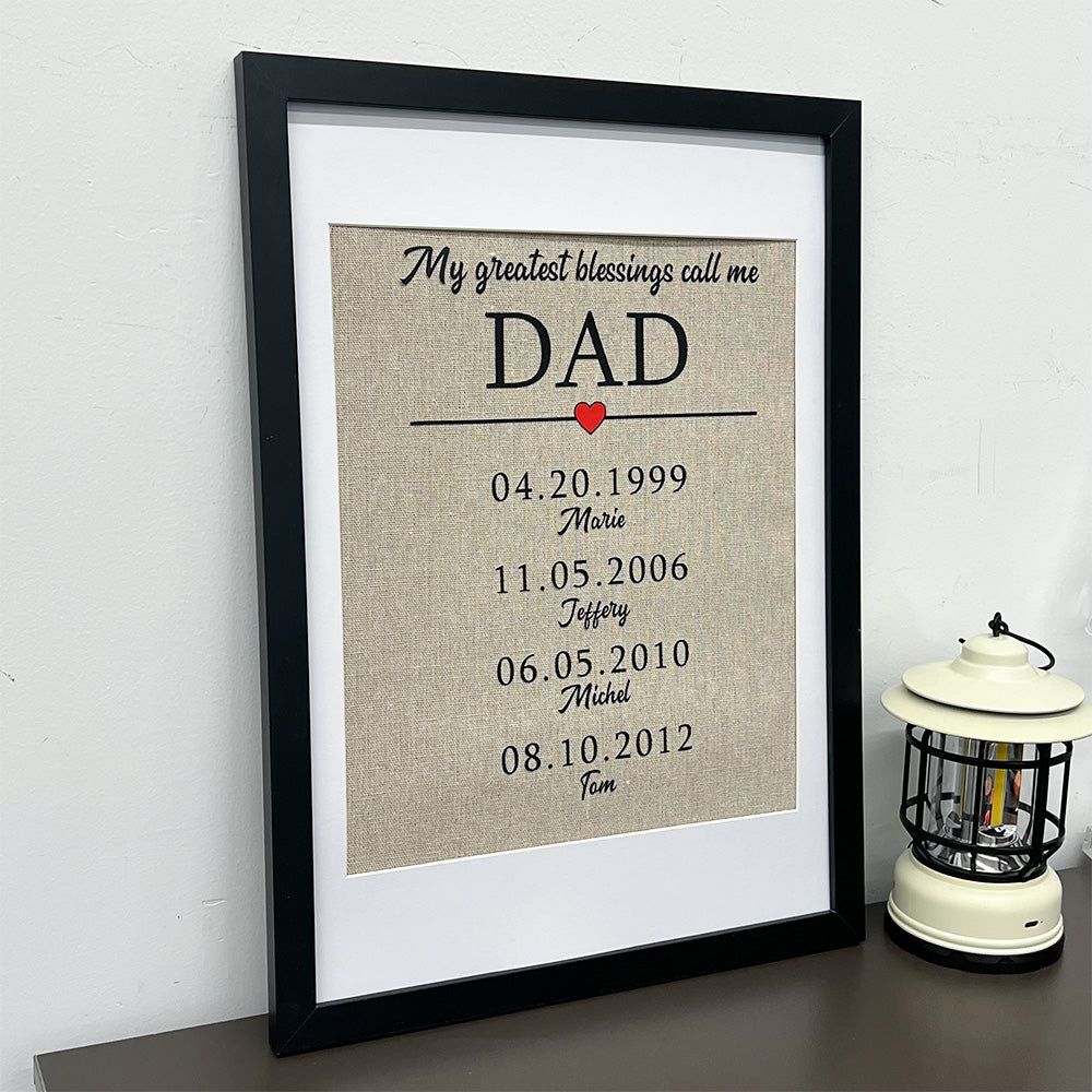 My greatest blessings call me DAD Customized Name Frame