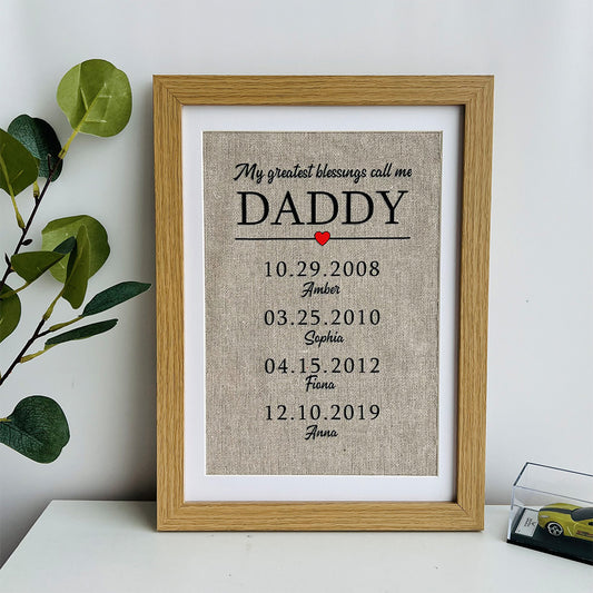 My greatest blessings call me DAD Customized Name Frame