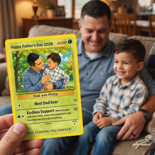 Custom Anime Photo "Best Dad Ever" Trading Card Pokecard