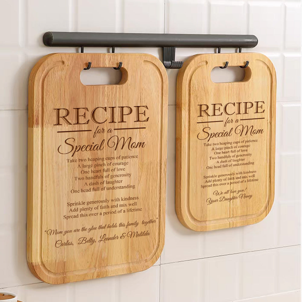 Personalized Recipe for a Special Mom Custom Cutting Board Gift for Mom