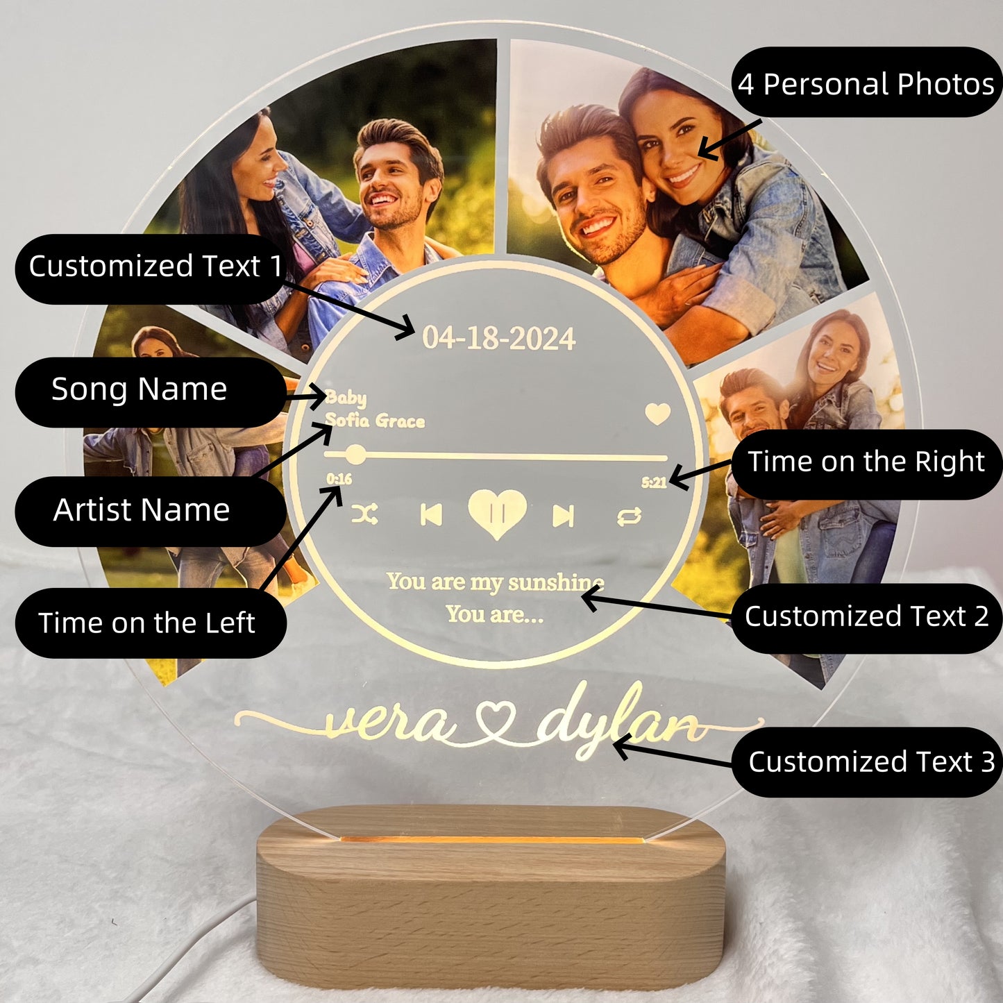 50%OFF⭐️Personalized Photo Night Light Plaque