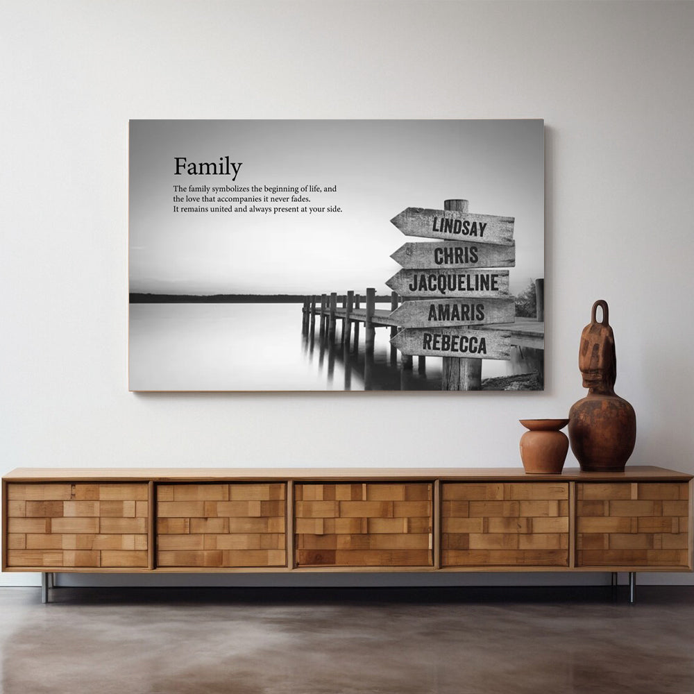 Personalized Canvas Vintage Street Sign for Families