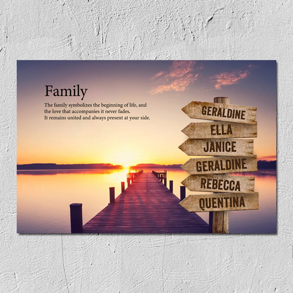 Personalized Street Sign Canvas with Family Names