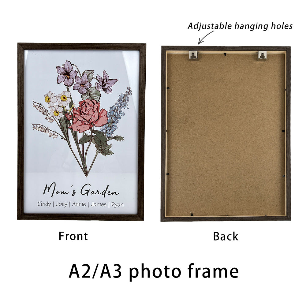 50%OFF⭐️Personalized Birth flower Bouquet Names Frame