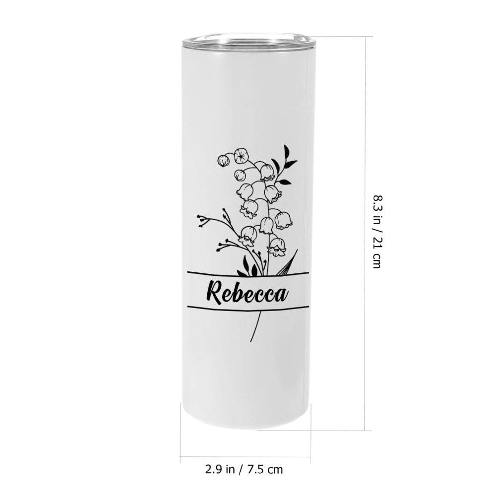 Personalized Birth Flower Tumbler With Name