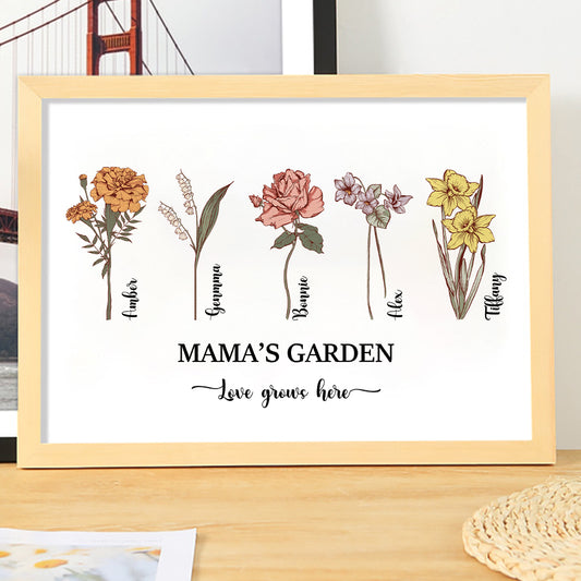 50%OFF⭐️Mom's Garden is Her Children Customized Names Art Print Frame