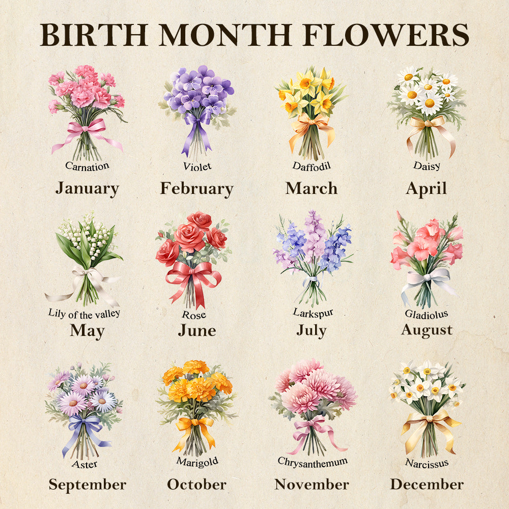 50%OFF⭐️Birth Month Flower Bouquet Customized Blanket