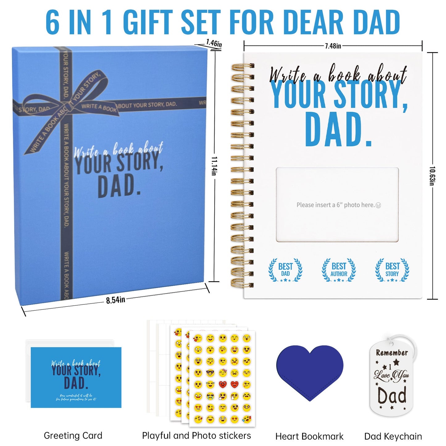 Write A Book About Your Story Dad-6in1 Gift Set