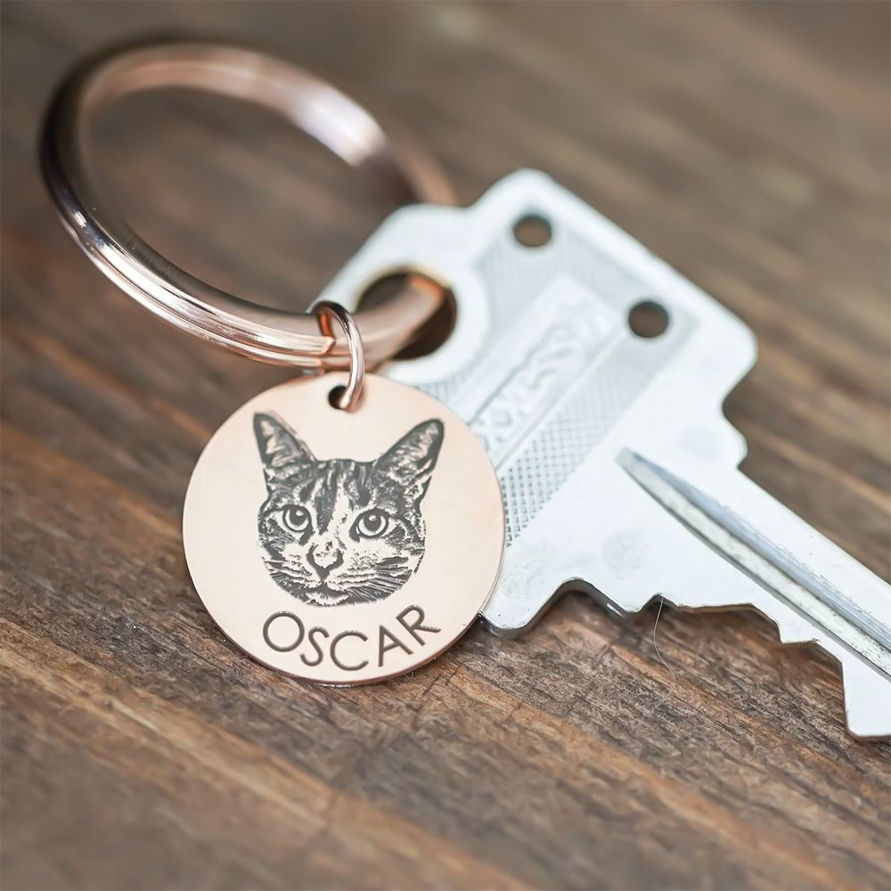 Personalized Keychain Dog Pet Portrait Keychain Pet Lovers Gift