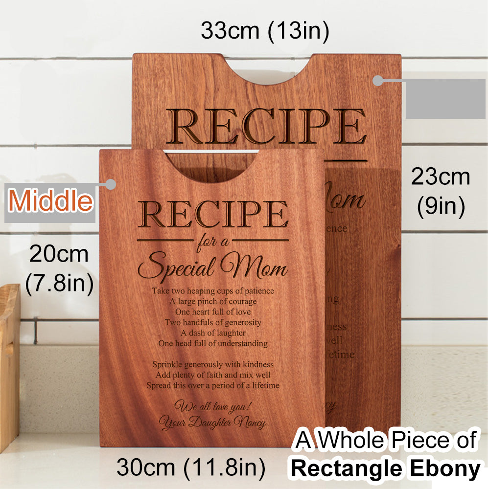 Personalized Recipe for a Special Mom Custom Cutting Board Gift for Mom