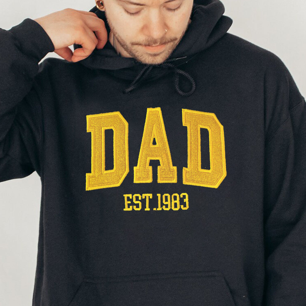 50%OFF👔Custom Updated Embroidered Glitter Vinyl Dad Hoodie/Sweatshirt