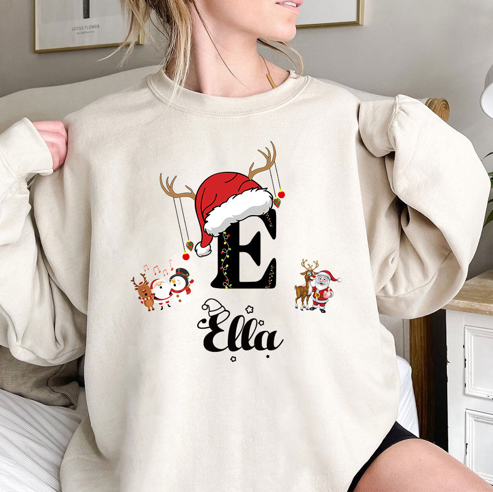 50%off⭐️Custom Christmas Hat Family Letter Sweatshirt/Hoodie