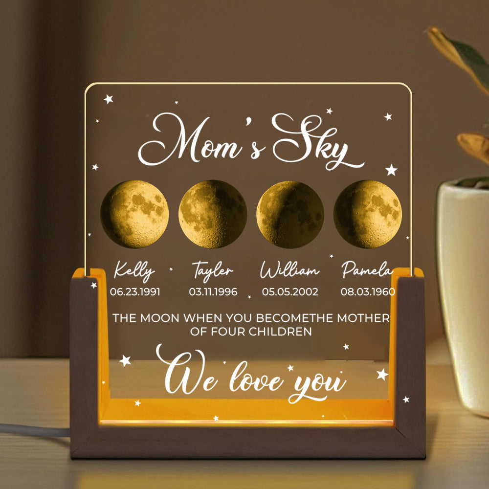 50% off⭐️Mom's Sky Custom Real Moon Phase Led Light Frame – HiCustore