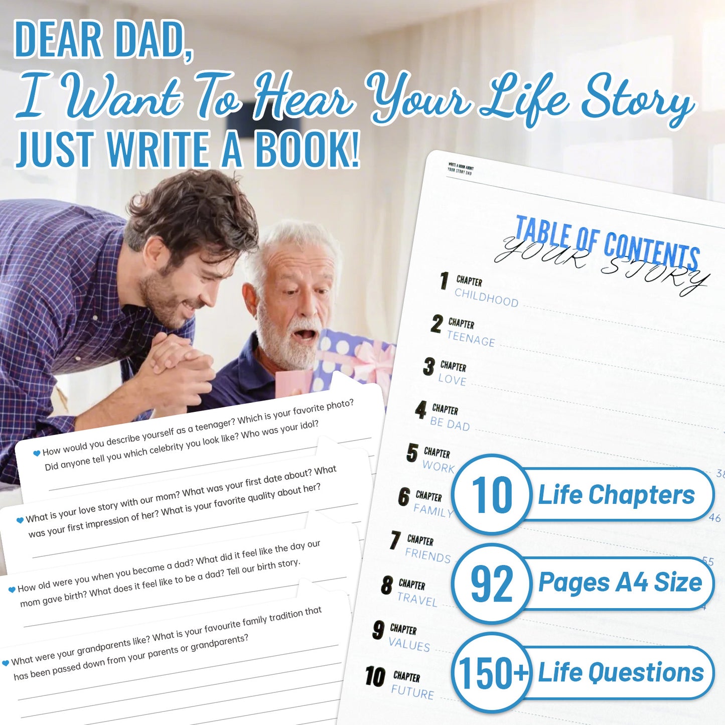 Write A Book About Your Story Dad-6in1 Gift Set