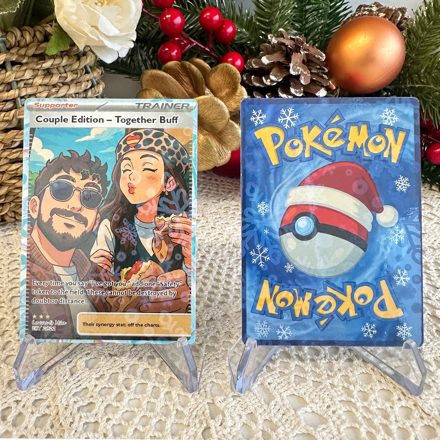 50%OFF🔥Personalized couple anime supporter trainer pokecard Christmas edition card
