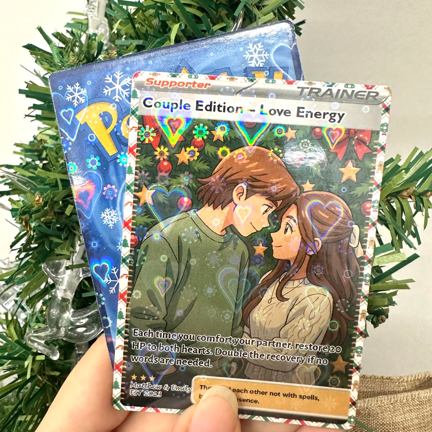50%OFF🔥Personalized couple anime supporter trainer pokecard Christmas edition card