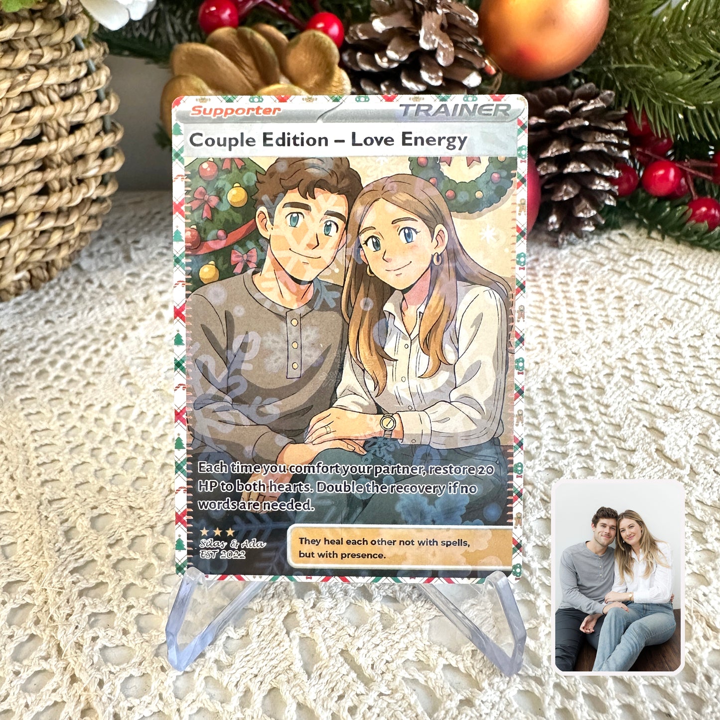 50%OFF🔥Personalized couple anime supporter trainer pokecard Christmas edition card