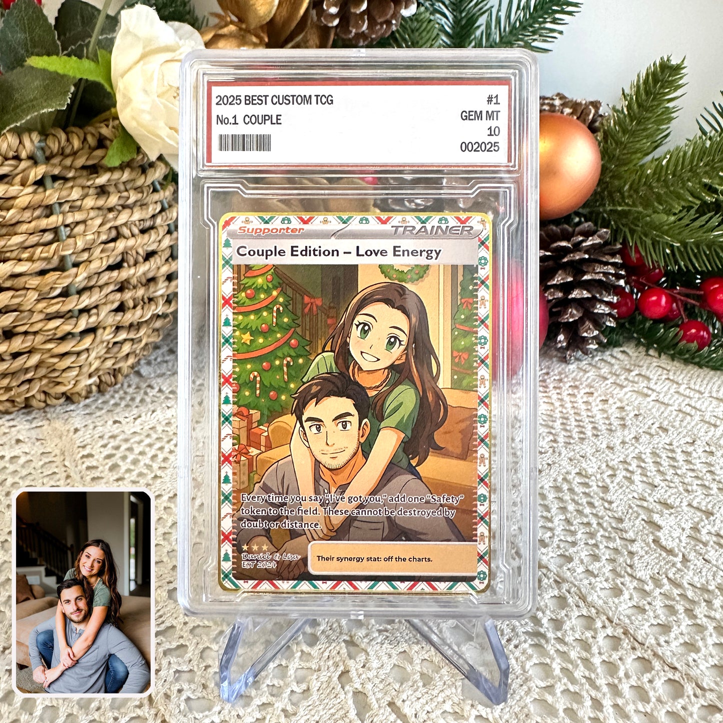 50%OFF🔥Personalized couple anime supporter trainer pokecard Christmas edition card