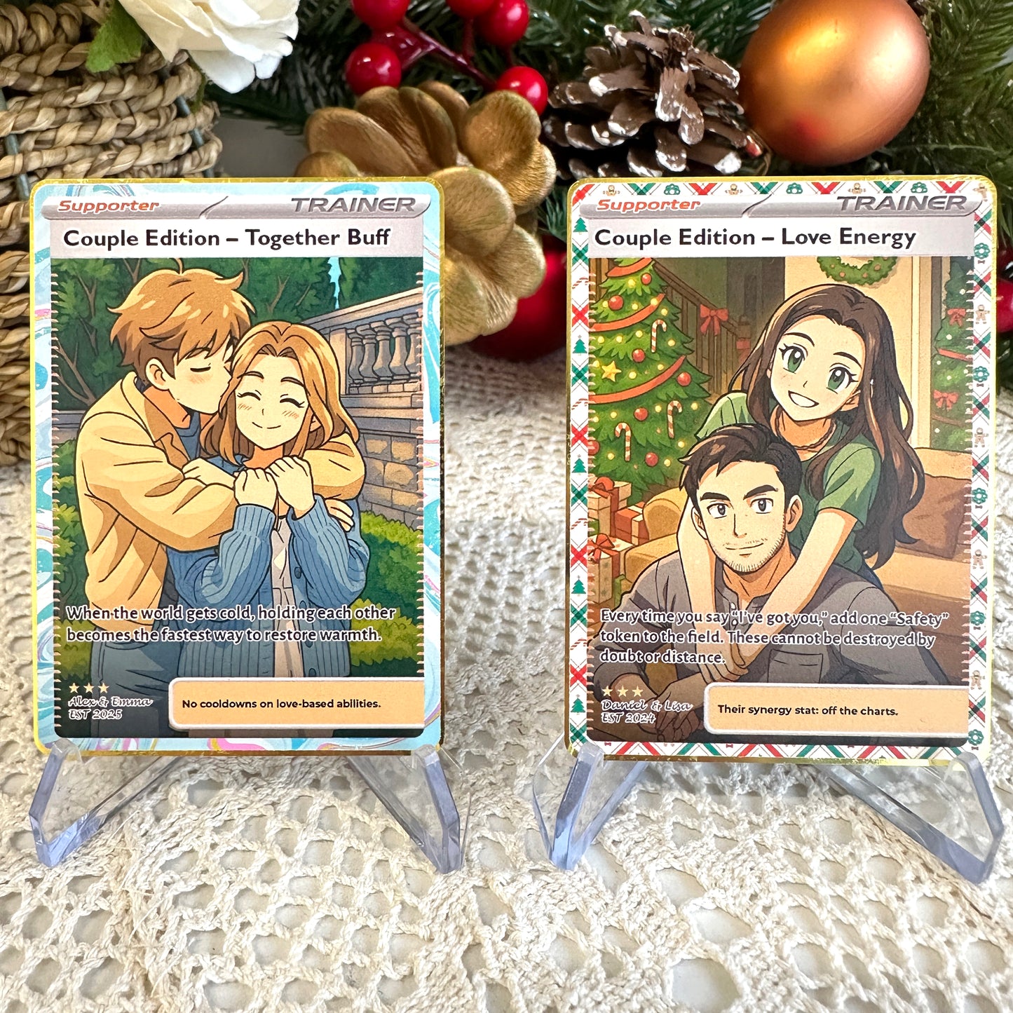 50%OFF🔥Personalized couple anime supporter trainer pokecard Christmas edition card