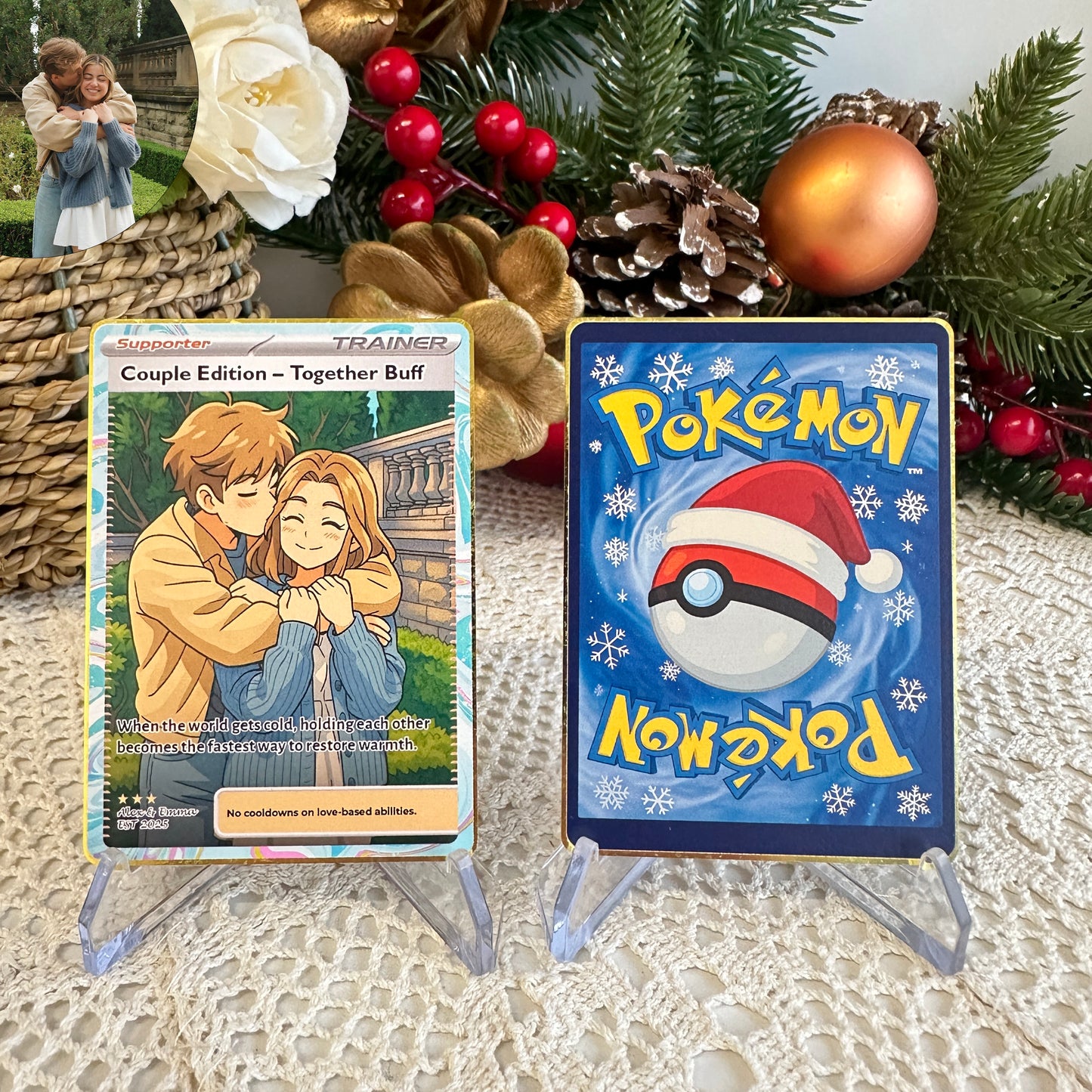 50%OFF🔥Personalized couple anime supporter trainer pokecard Christmas edition card