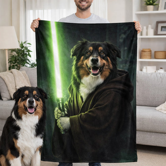 Custom Lightsaber Galactic Hero Pet Portrait Blanket🌍