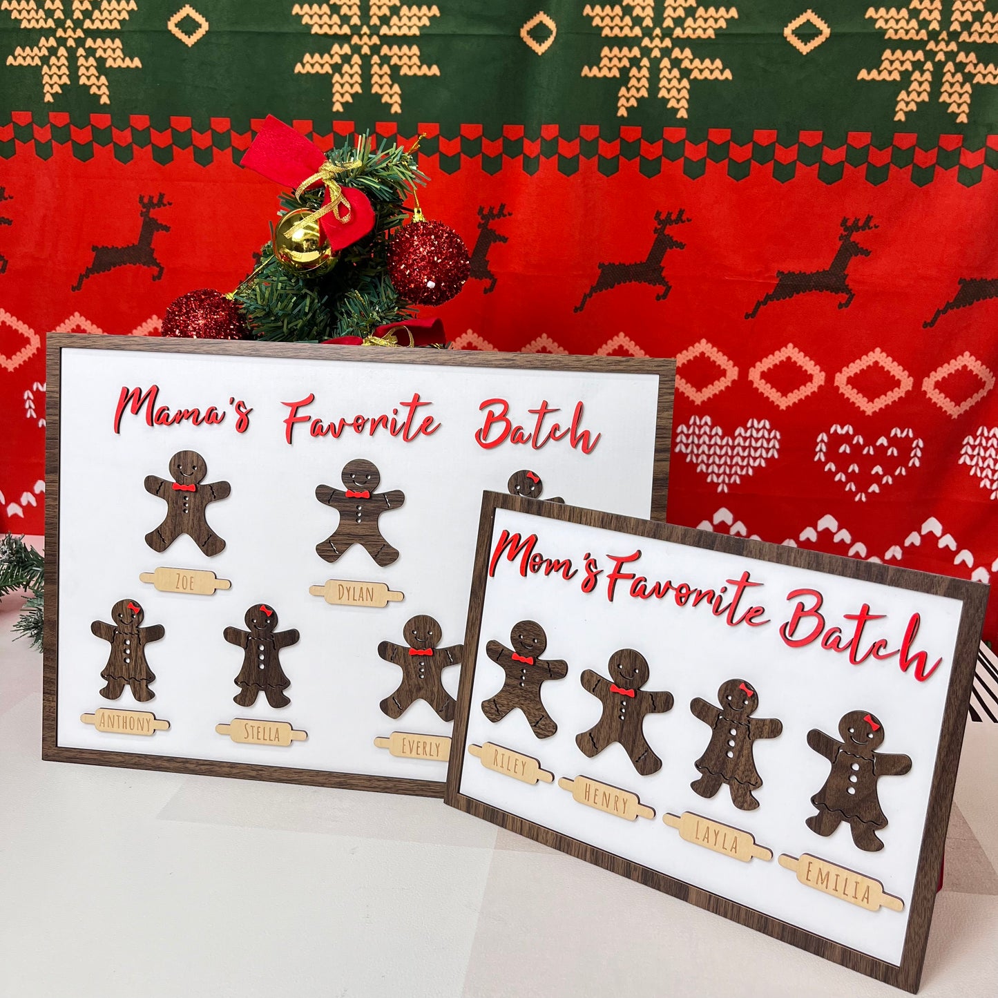 50%OFF⭐️Custom Gingerbread Man Family Name Wooden Frame