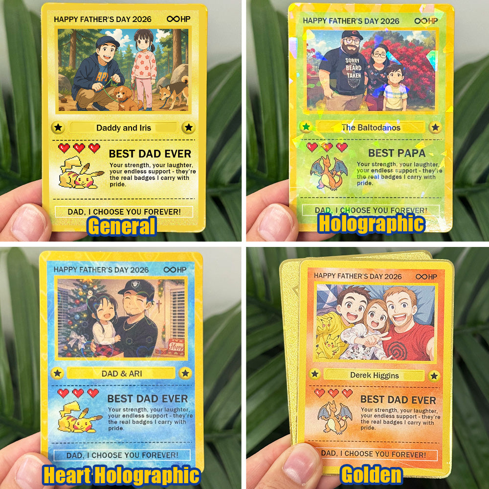Custom Anime Photo "Best Dad Ever" Trading Card Pokecard