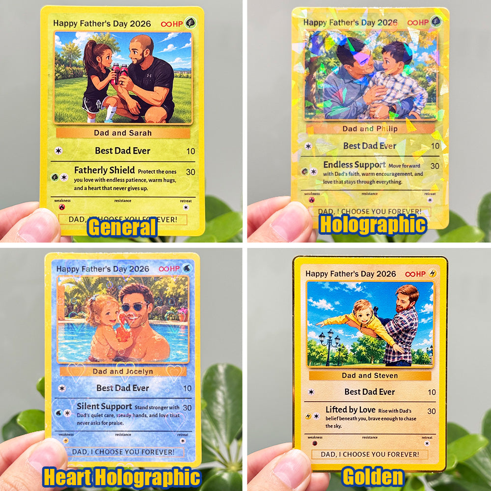 Custom Anime Photo "Best Dad Ever" Trading Card Pokecard