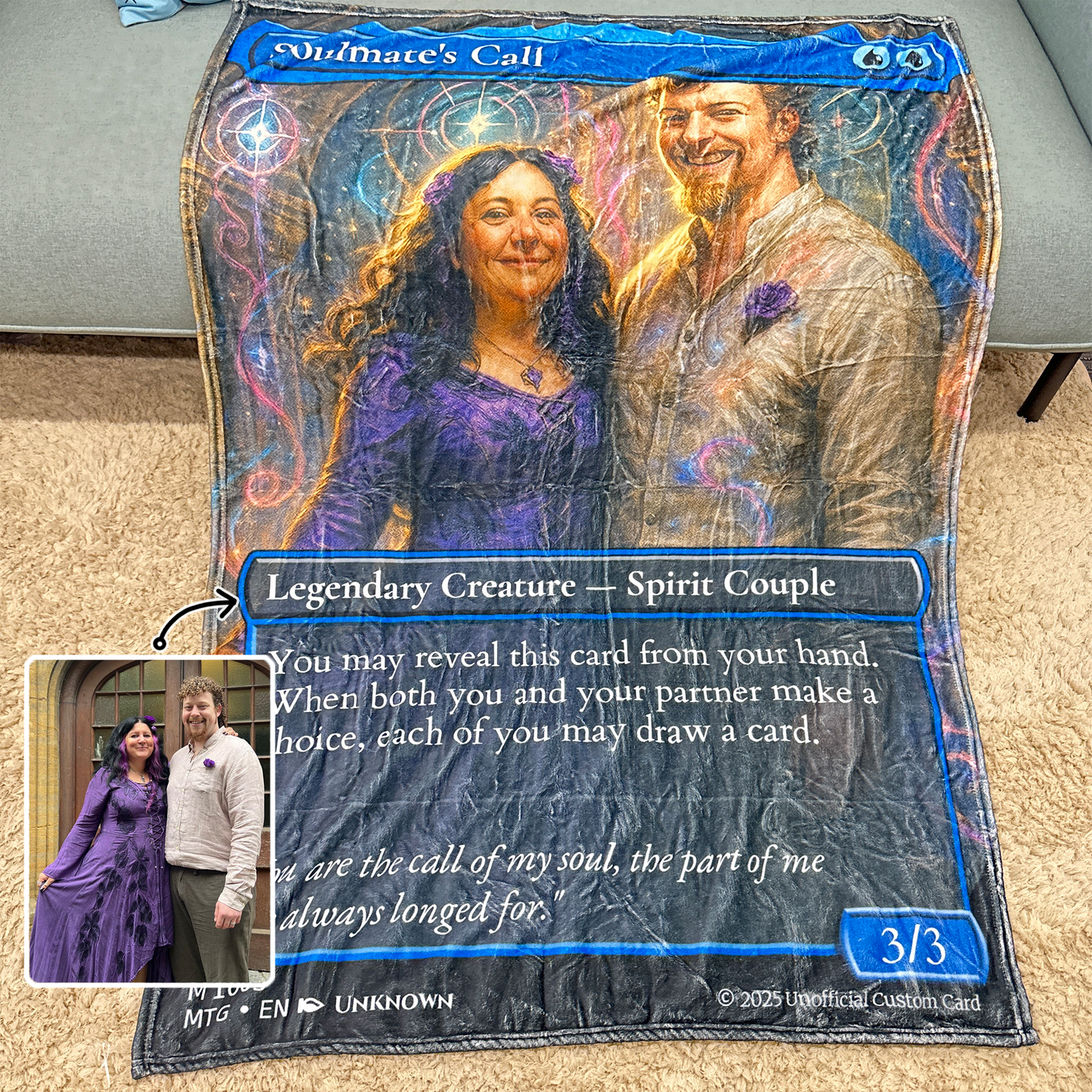 Custom Anime Couple MTG Card Blanket