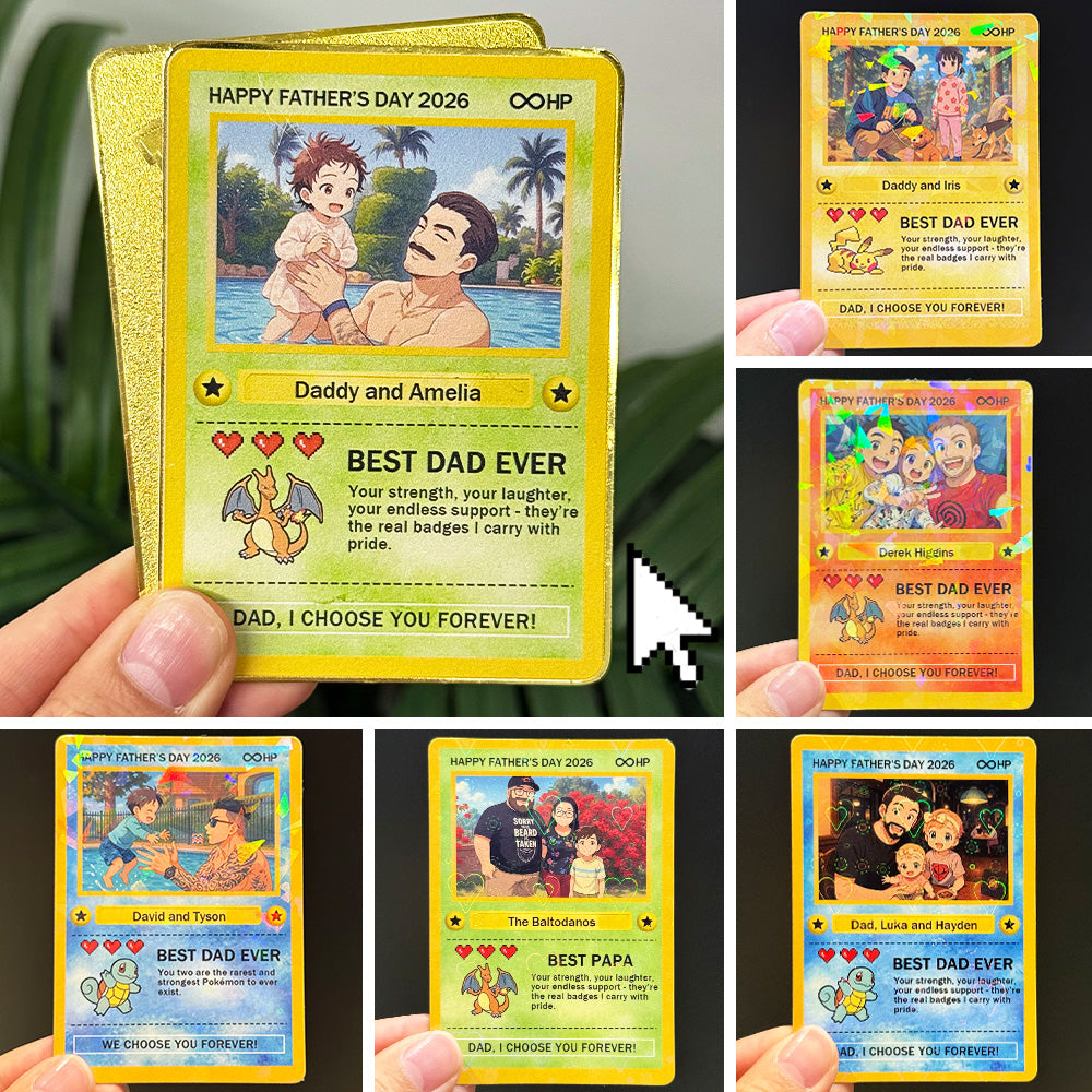Custom Anime Photo "Best Dad Ever" Trading Card Pokecard