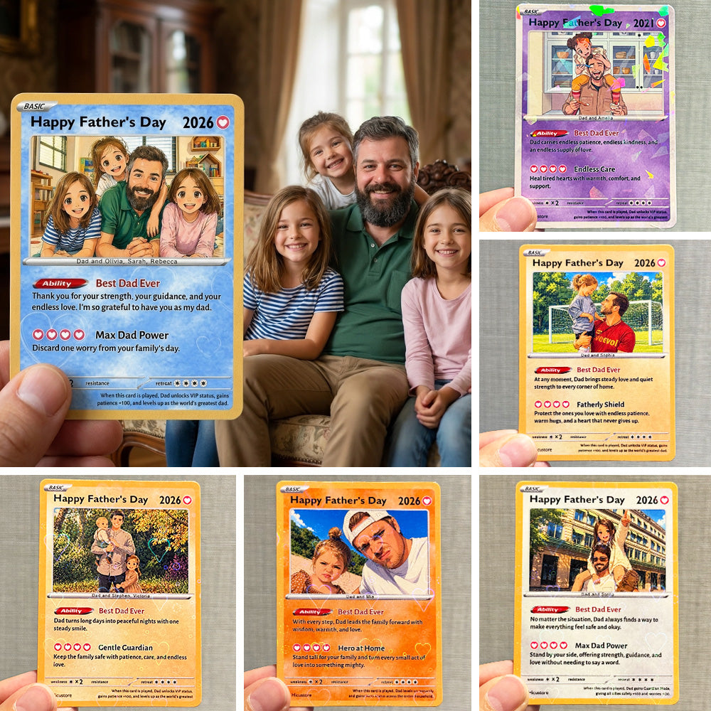 Custom Ability "Best Dad Ever" Base Set Card Pokecard For Pokedad