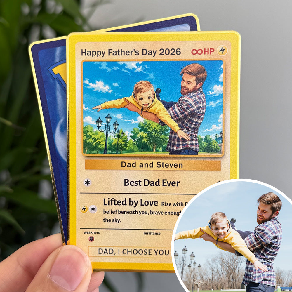 Custom Anime Photo "Best Dad Ever" Trading Card Pokecard